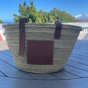 Loewe leather trimmed basket tote
